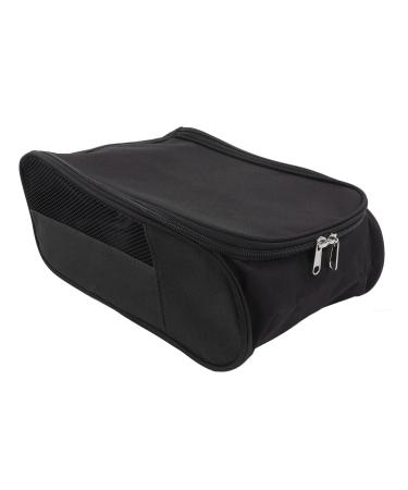 Portable golf shoe bag dust density breathable durable golf shoe storage bag for travel equipment for men and women (black)