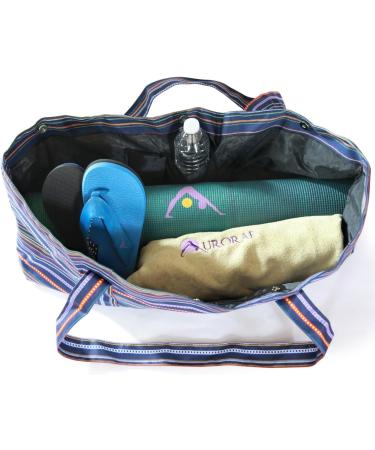 AURORAE Yoga Mat Tote Bag - Extra Wide for Most Yoga Mats & Accessories, Navy Multi - One Size - Buy Online on GoSupps.com