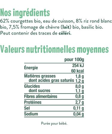 GOOD GO T - Zucchini Risotto With Goat - Cooking Dish For Baby - From 8 Months - Milled Pur e - Made in France - Micro-Ripple Bags - 5x190g - Buy Online on GoSupps.com