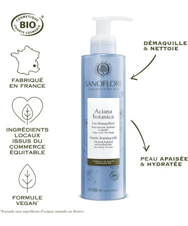 Sanoflore Aciana Botanica Gentle Cleansing Milk - 200ml | Organic Formula - Buy Online on GoSupps.com