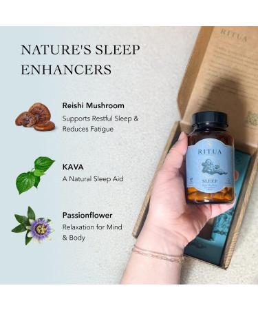 RITUA Wellness Natural Sleep Supplement Deep Sleep Aid Mushroom Supplement with Kava Powder Reishi Mushroom and Passionflower Extracts Alternate to Sleep Gummies Promotes Relaxation 60 Capsules - Buy Online on GoSupps.com