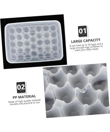 Mikikit 34 Egg Preservation Box Plastic Serving Tray Fridge Egg Holder Tray Kitchen Egg Tray Flat re-usable - Buy Online on GoSupps.com