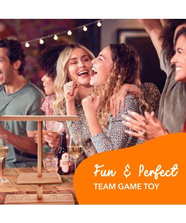 ViVACious Ring Toss Game with Shot Ladders - Handmade Wooden Hook and Ring Game for Adults and Kids - Interactive Fun for Home and Party - Buy Online on GoSupps.com