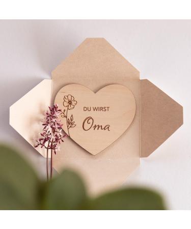 Pregnancy Announcement Surprise Envelopes | 6 Wooden Hearts for Fun Gender Reveal | Perfect Gifts for Dads Grandparents Aunts & Uncles - Mikito - Buy Online on GoSupps.com