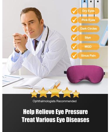 YFONG Moist Heated Weighted Eye Mask for Dry Eyes - Relieves Eye Fatigue, Pink Eyes, Stye, Dark Circles, Migraine - Microwave Activated Warm Compress for Sinus Pain - Purple - Buy Online on GoSupps.com