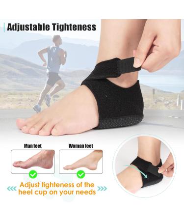 Sportal Adjustable Heel Cups - Breathable Heel Protectors for Plantar Fasciitis & Achilles Tendinitis - Small Black Heel Cushions for Men and Women - Buy Online on GoSupps.com
