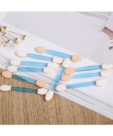 Pericoustroe 10 Pack Eyeshadow Brush Set Portable Double Ended Makeup Sponge Oval Brushes Reusable Eye Shadow Sponge Applicator Cosmetic Tool for Blending Defining Smudging(10PCS color random)