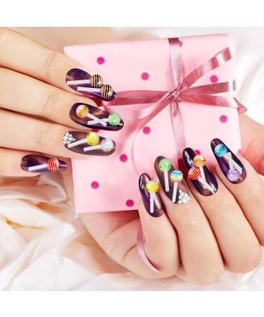 PAGOW Lollipop Candy Nail Art Charm 3D Acrylic Decoration - 100 Mini Designs for Sweet & Colorful Manicure DIY - Buy Online on GoSupps.com