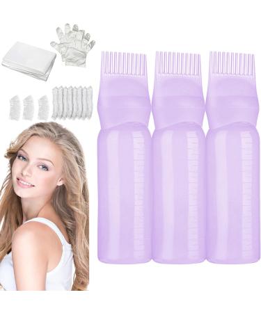 Oil Scalp Applicator - 160ml Oil Applicator for Hair Dye Hair Dye Brush Bottle Lightweight Oil Bottle with Graduated Scale Hair Oiling Applicator Bottle for Hair Scalp Purple - Buy Online on GoSupps.com