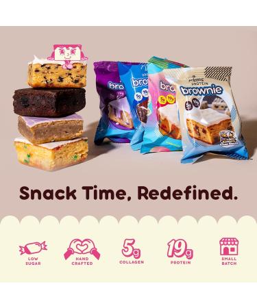 AP Prime Bites Protein Brownies | High Protein Low Sugar Brownies | 19g Protein 5g Collagen | Delicious High Protein Treat Gluten Free | Box of 12 Brownies (Blueberry Cobbler) Blueberry Cobbler Box of 12 - Buy Online on GoSupps.com
