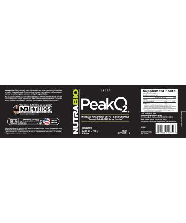 NutraBio Labs Peak O2 Unflavored 4.2 oz (120 g) Nutritional Supplement - Buy Online on GoSupps.com