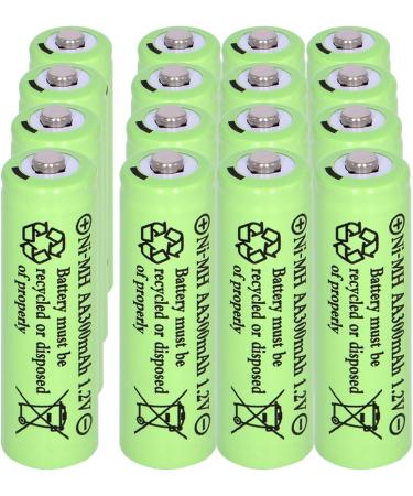 16 Packs 1.2V AA 300mAh Ni-MH Rechargeable Solar Batteries for Outdoor Lights - Ideal for String & Pathway Lighting - Buy Online on GoSupps.com