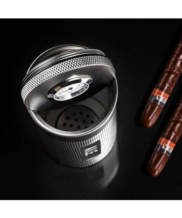 AILE Stainless Cigar humidor Travel Cigar case Silver Travel Cigar case Tube for 3 to 4 Cigars Portable Cigar case Cigar Hygrometer Gift for man - Buy Online on GoSupps.com