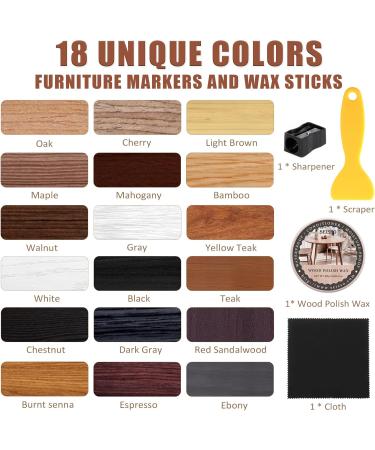 SEISSO Furniture Repair Kit - 18 Color Touch Up Markers & Wood Filler Sticks | Fix Scratches Stains & Holes on Wooden Furniture Cabinets Floors & Doors - International Shipping Available - Buy Online on GoSupps.com