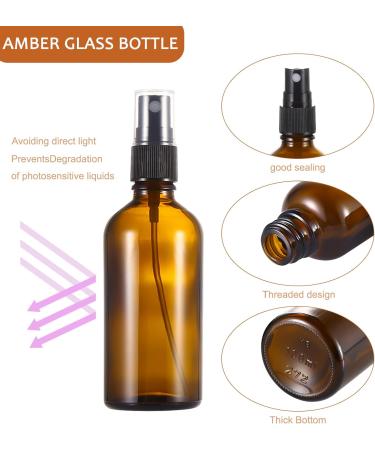 ALIFEIA 100ml Amber Glass Spray Bottles Empty Fine Mist Refillable Travel Spray Bottle for Cleaning Perfume Aromatherapy Cosmetic Sprays Hair Essential Oils with Fine Mist Dispenser(3 Pack) Amber 3 Pack 100ml - Buy Online on GoSupps.com