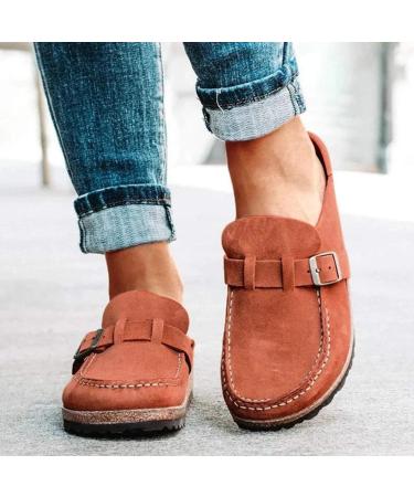 Creev Women Suede Sandals & Loafer Flat Walking Slippers - Closed Toe Summer Shoes for Home & Office - Men's Available - Sizes 36-41 EU - Buy Online on GoSupps.com