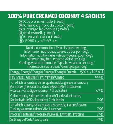 Tropical Sun 100% Pure Desiccated Creamed Coconut Sachets 4 X 50g (Pack of 12) - For Food Sweetness & Flavor Enhancer - Buy Online on GoSupps.com