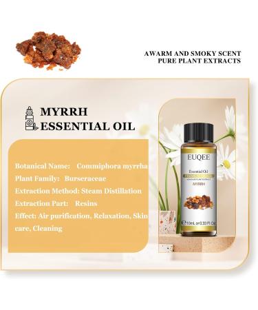 EUQEE Myrrh Essential Oil 10ml - Pure & Natural Aromatherapy Oil for Diffusers and Candle Making - Buy Online on GoSupps.com
