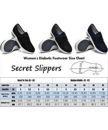 Women's Diabetic Shoes Extra Wide Width - Breathable Mesh Outdoor Walking Sneakers for Swollen Feet, Arthritis & Edema - Size 8 Wide Black - Buy Online on GoSupps.com
