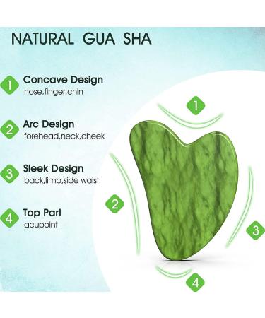Aruiteng Jade Roller and Gua Sha Massager Tools Face Roller Face Massager Jade Stone Facial Roller for Eye Puffiness Skin Tightening Rejuvenation of The Face and Neck - Buy Online on GoSupps.com