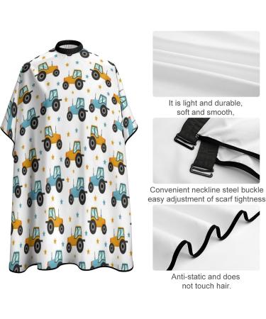 Tractor Pattern Hair Cutting Cape - Professional Salon Apron with Snap Closure for Barbers & Hairdressers - International Shipping Available - Buy Online on GoSupps.com