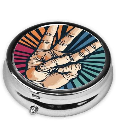 Rock and Roll Round Pill Box - 3 Compartment Portable Travel Organizer for Vitamins & Medicine - Buy Online on GoSupps.com