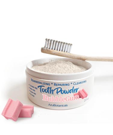 Remineralizing & Cleansing Tooth Powder, Bubblegum. Fluoride Free, SLS Free, Nano Free for Organic Oral Wellness (2 Ounces) Bubblegum 2 Ounce (Pack of 1)