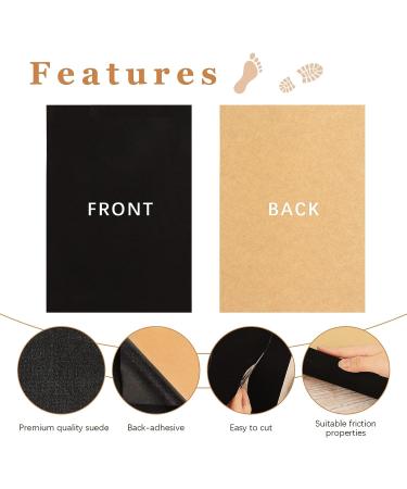 Caydo 4-Piece Black Suede Self-Adhesive Sticky Sheets for Dance and High Heeled Shoes - A4 Size - Buy Online on GoSupps.com