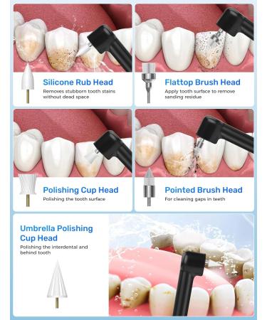 Rechargeable Tooth Polisher Kit - Teeth Whitening & Tartar Removal Tools for Home Use | Includes 3 Polish Pastes & 5 Brush Heads - Buy Online on GoSupps.com