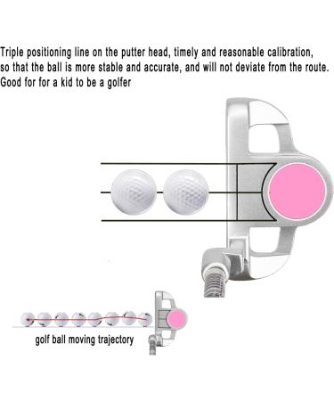 Junior Golf Putter Stainless Steel Kids Putter Right Handed | 3 Sizes | Ages 3-12 | Pink Head & Grip | 27inch Age 6-8 - Buy Online on GoSupps.com