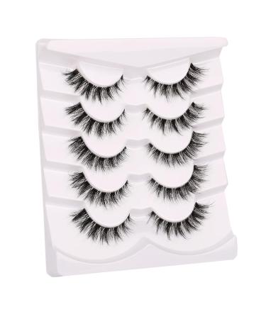 Gmagictobo 3D Faux Mink False Eyelashes - Natural Cat Eye Clear Band Lashes Fluffy & Wispy Volume 5 Pairs Multipack (6-13MM) - Enhance Your Look - Buy Online on GoSupps.com