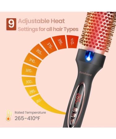 Betahouse Thermal Brush - 1.5 Inch Heated Round Curling Iron & Styling Brush for Blowout Look 9 Heat Settings Dual Voltage Ionic Technology - Perfect for Travel - Buy Online on GoSupps.com