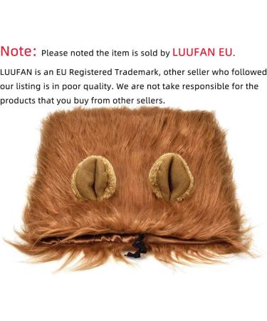 LUUFAN Lion Mane Wig for Dog and Cat Costume with Ears - Light Brown, Adjustable and Comfortable Pet Lion Hair Dress for Halloween, Christmas, Easter - Perfect for Festival Party Activities - Buy Online on GoSupps.com