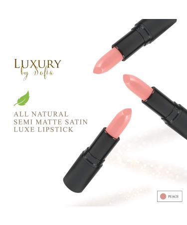 Luxury by Sofia All Natural Semi Matte Lipstick - Moisturizing & Non Toxic Lip Color | Vegan & Long Lasting Makeup for Women (7 Shades) - Buy Online on GoSupps.com