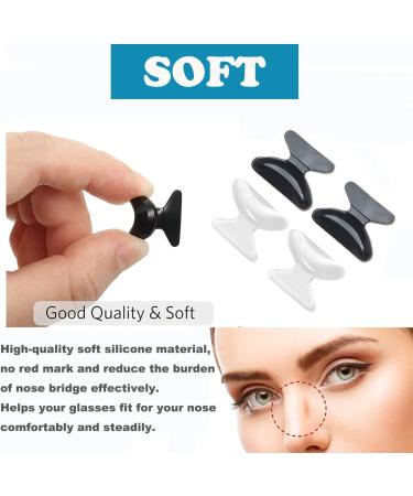 10 Pairs Butterfly Shape Silicone Nose Pads for Glasses & Sunglasses - Soft & Comfortable Black 2.8mm - Buy Online on GoSupps.com