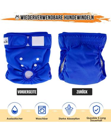 Slowton Washable Dog Diapers for Bitches - Eco-Friendly Adjustable Incontinence Pants in Black Gray & Blue - Buy Online on GoSupps.com