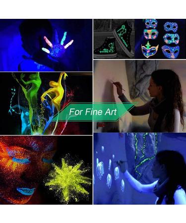 Glow in The Dark Pigment Powder 12 Colors - Non-Toxic Luminous Dye for Resin, Acrylic Paint, Slime, Nails, Halloween Party - Long Lasting & Skin Safe - 0.35oz Each - Buy Online on GoSupps.com