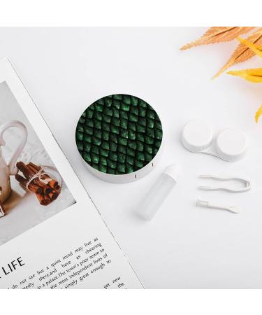 Buy Green Dragon Scale Round Contact Lens Case | Portable Kit with Mirror | Cute & Functional Contact Lens Box for Travel - Buy Online on GoSupps.com