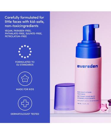 Evereden Kids Face Wash: Cool Peach 1.7 oz. & Kids Lip Balm 0.13 oz | Clean and Non-Toxic Products | Multi-Vitamin Skin Care for Toddlers - Buy Online on GoSupps.com