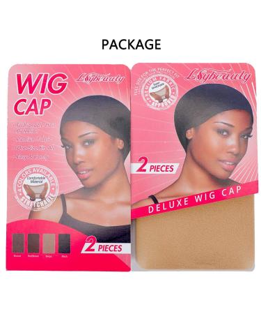 Lsybeauty 4 Pcs Light Brown Stretchy Nylon Wig Caps for Women, Men, and Children - Bald Cap for Wigs - Nude Wig Cap for Long Hair - Pack of 1 - Buy Online on GoSupps.com