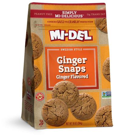 Mi-Del Cookies, Ginger Flavored Snaps, 10 Ounce (1 Pack) Ginger Flavored 10 Ounce (Pack of 1)
