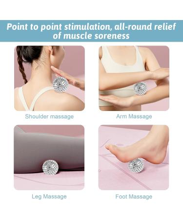 Buy Hedgehog Ball Massage Set | 2 Magnetic Acupressure Balls for Plantar Muscle Regeneration & Myofascial Relaxation - Silver - Buy Online on GoSupps.com