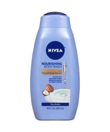 NIVEA Shea Butter Nourishing Body Wash, Moisturizing Body Wash for Dry Skin, 20 Fl Oz Bottle
