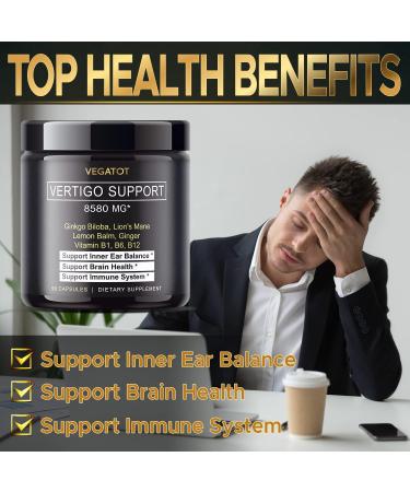 VEGATOT Vertigo Supplement 500mg *Made in USA* with Ginkgo Biloba & Lion's Mane - Inner Ear Balance Support for Dizziness - 90 Count - Buy Online on GoSupps.com