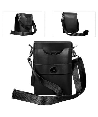 Uonlytech Hair Styling Tools: Cowhide Salon Scissors Pouch & Shoulder Bag for Hairdressers - Black Leash Holder - Buy Online on GoSupps.com