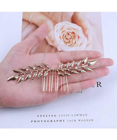 Yheakne Leaf Wedding Hair Comb Gold Hair Comb Barrette Metal Bridal Hair Clips Headpieces Decorative Head Comb Headwear Branch Leaf Hair Piece Bride Hair Accessories for Women and Girls (Gold) - Buy Online on GoSupps.com