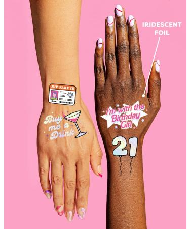 XO Fetti 21st Birthday Temporary Tattoos - 48 pcs | Fun Bday Girl Party Decorations - Disco Cowgirl Theme - Buy Online on GoSupps.com
