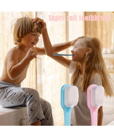 DI QIU REN Extra Soft Toothbrush for Sensitive Gums - 10000 Soft Floss Bristles for Gentle Cleaning | Manual Toothbrush - Blue & Pink - Ideal for Gum Care - Buy Online on GoSupps.com