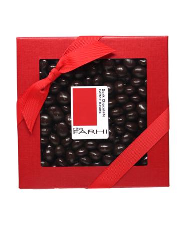 Rita Farhi Dark Chocolate Coated Coffee Beans in a Luxury Gift Box 200g - New Palm Oil Free Recipe Dark Chocolate Coffee Beans