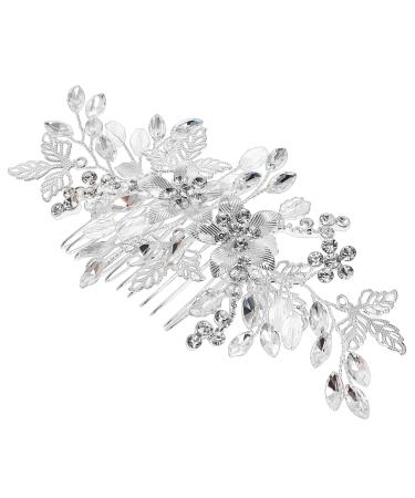 HAPINARY Rhinestone Tuck Comb Wedding Accessories for Brides Wedding Hair Comb Bridesmaid Hair Comb Bridal Hair Comb Bride Hair Side Comb Flower Side Comb Flower Girl Hair Accessory Metal